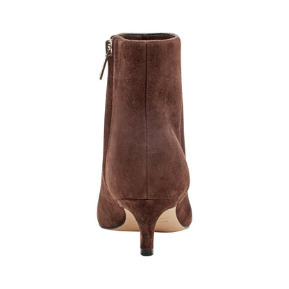 Marc Fisher Itzia Ankle Leather Bootie - Dark Brown Suede