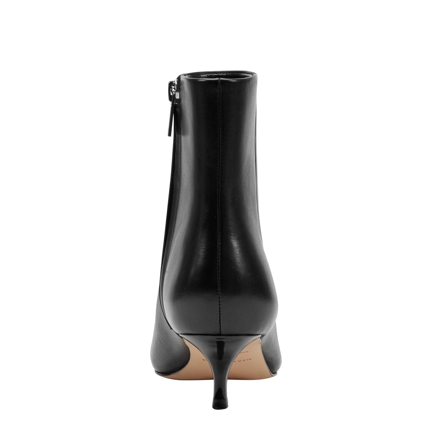 Marc Fisher Kiona Kitten Heel Leather Ankle Bootie - Black Leather