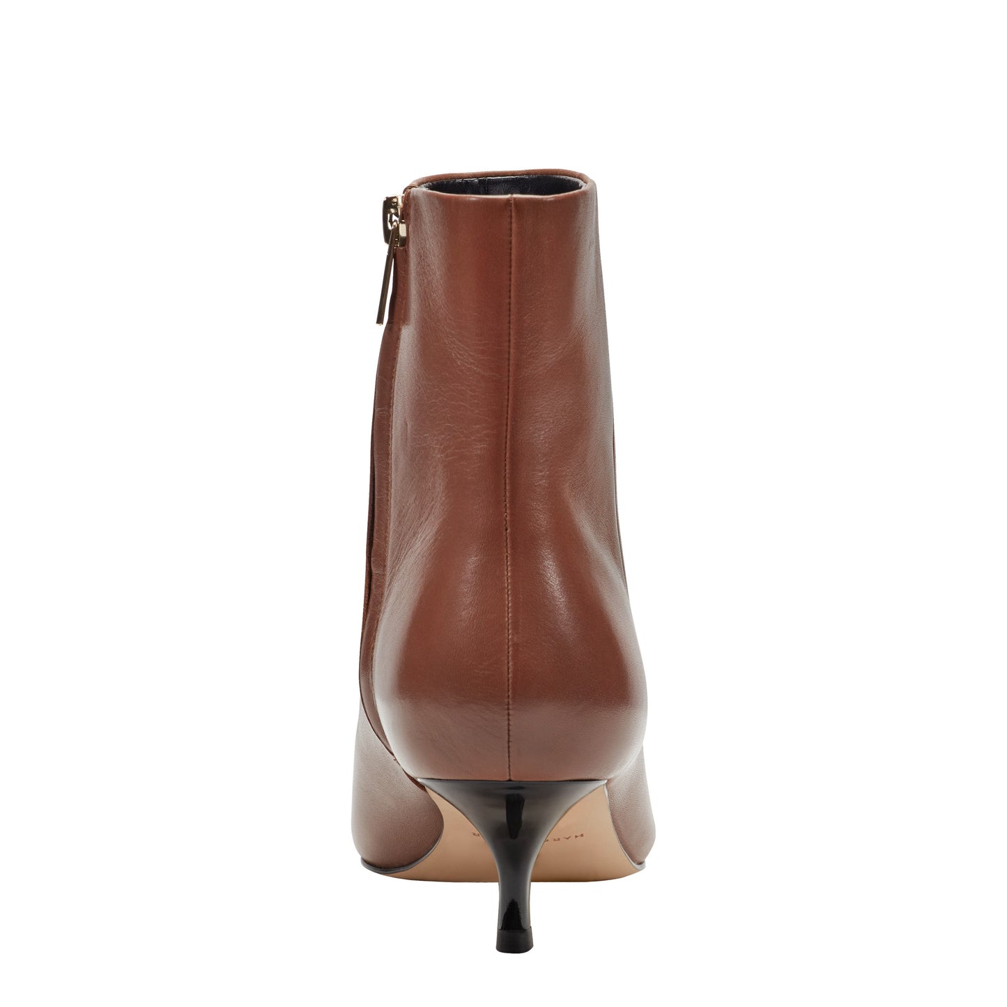 Marc Fisher Kiona Kitten Heel Leather Ankle Bootie - Cognac Leather