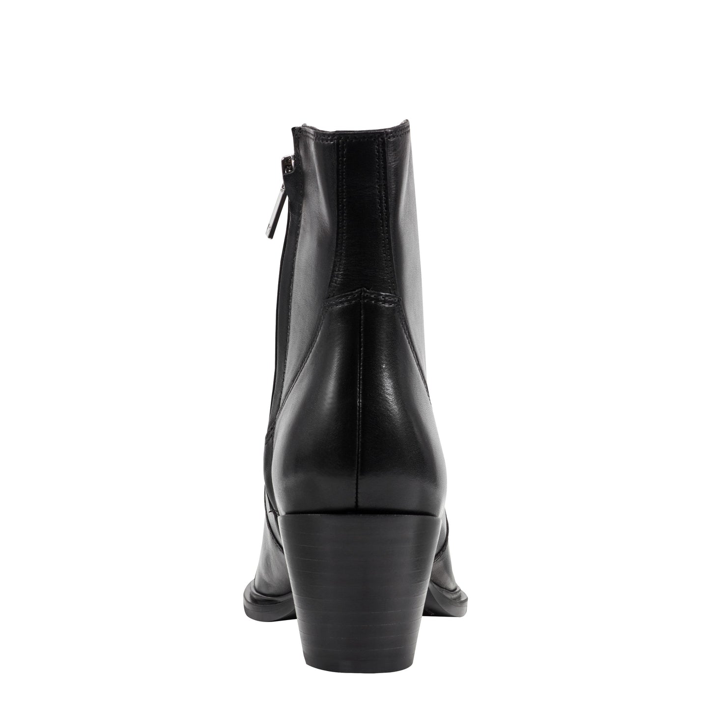 Marc Fisher Giulie Western Leather Ankle Bootie - Black Leather