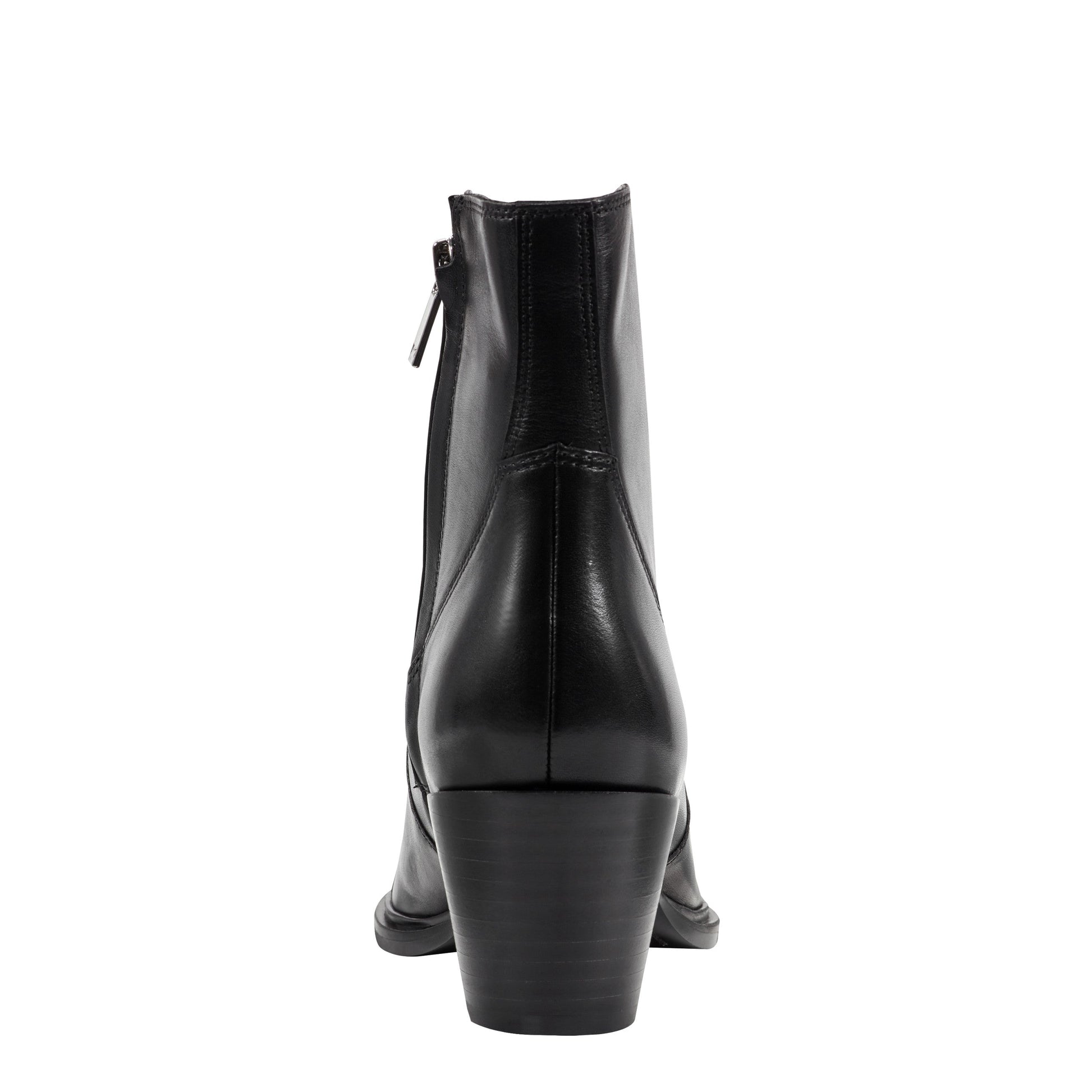 Marc Fisher Giulie Western Leather Ankle Bootie - Black Leather