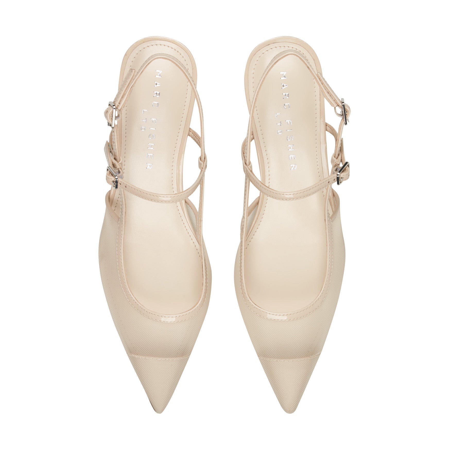 Marc Fisher Ceddy Kitten Heel Slingback Pump - White Mesh