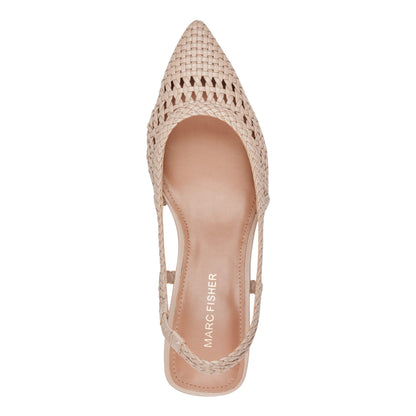 Marc Fisher Latiya Woven Slingback Pump - Natural