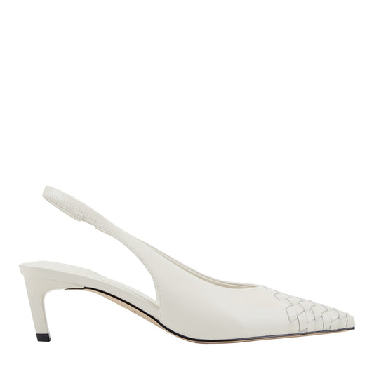 Marc Fisher Rilly Leather Slingback Pump - Ivory Leather