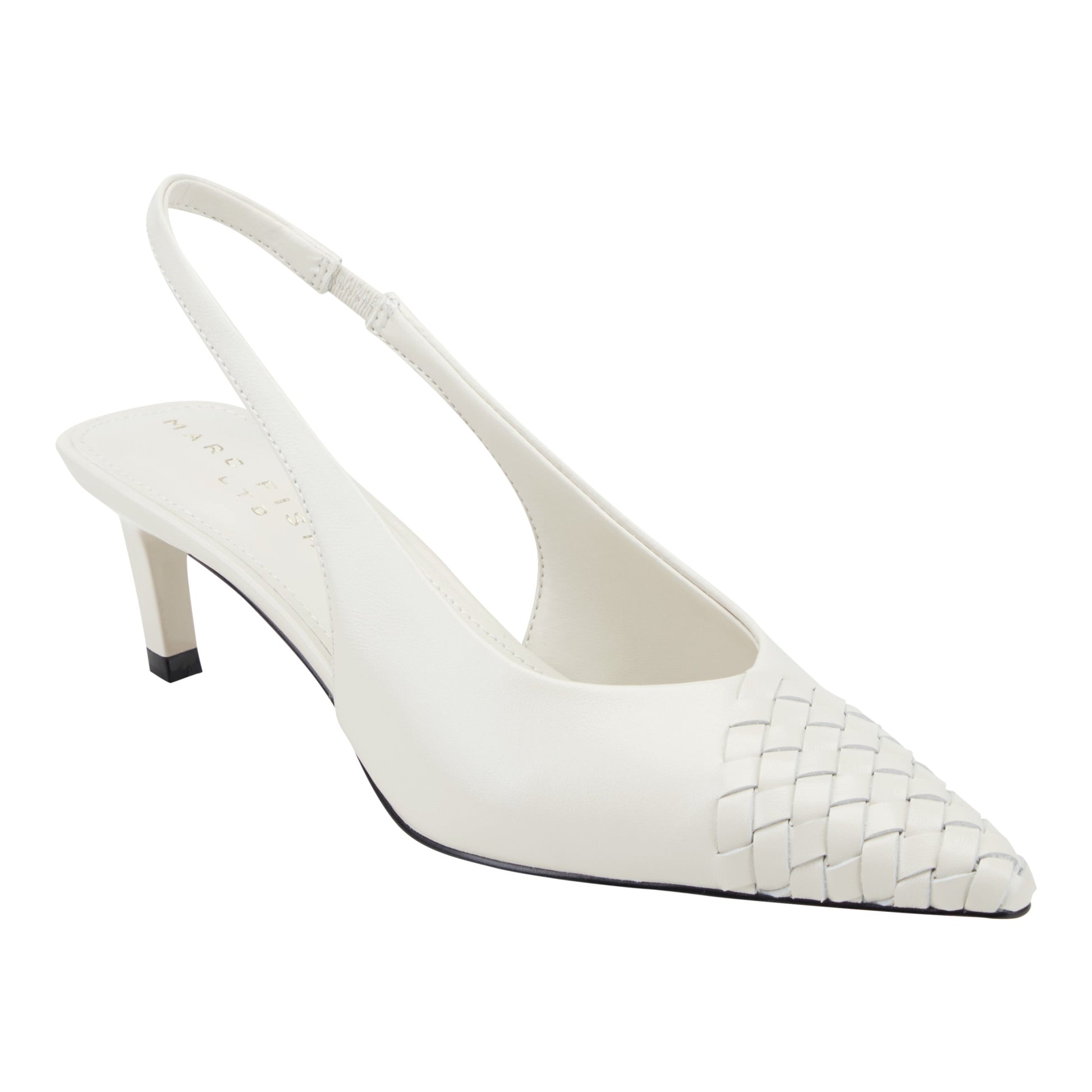 Marc Fisher Rilly Leather Slingback Pump - Ivory Leather