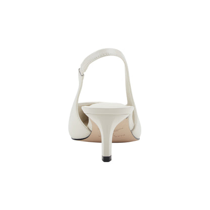 Marc Fisher Rilly Leather Slingback Pump - Ivory Leather