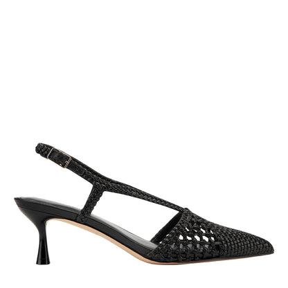 Marc Fisher Reagan Woven Leather Pump - Black Leather