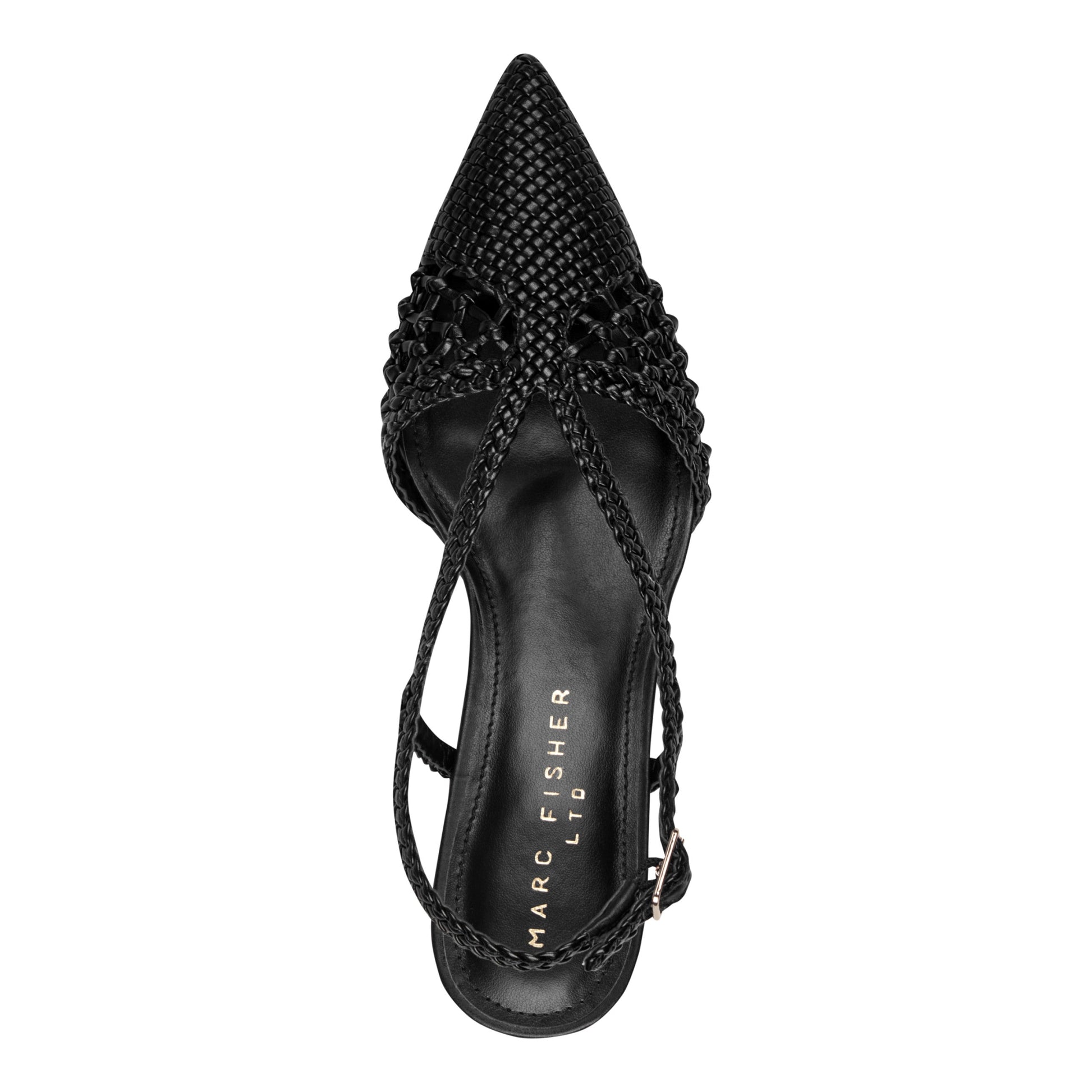 Marc Fisher Reagan Woven Leather Pump - Black Leather