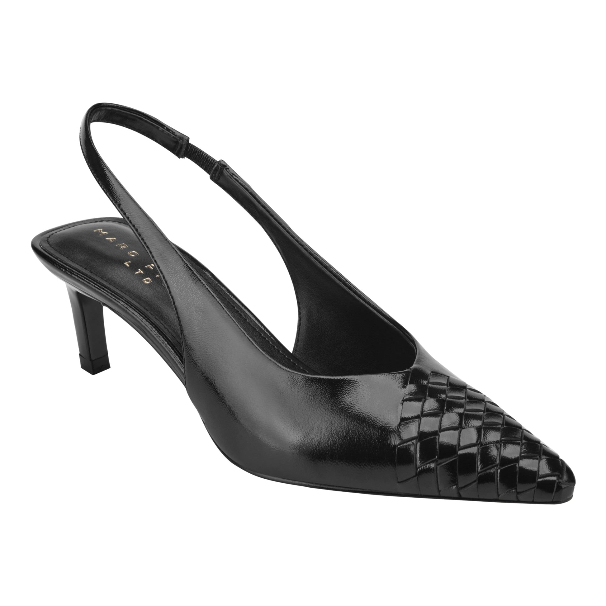 Marc Fisher Rilly Leather Slingback Pump - Black Leather