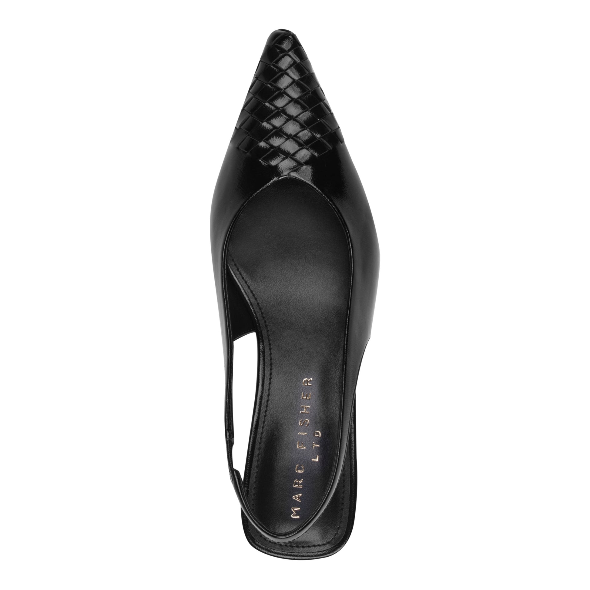 Marc Fisher Rilly Leather Slingback Pump - Black Leather