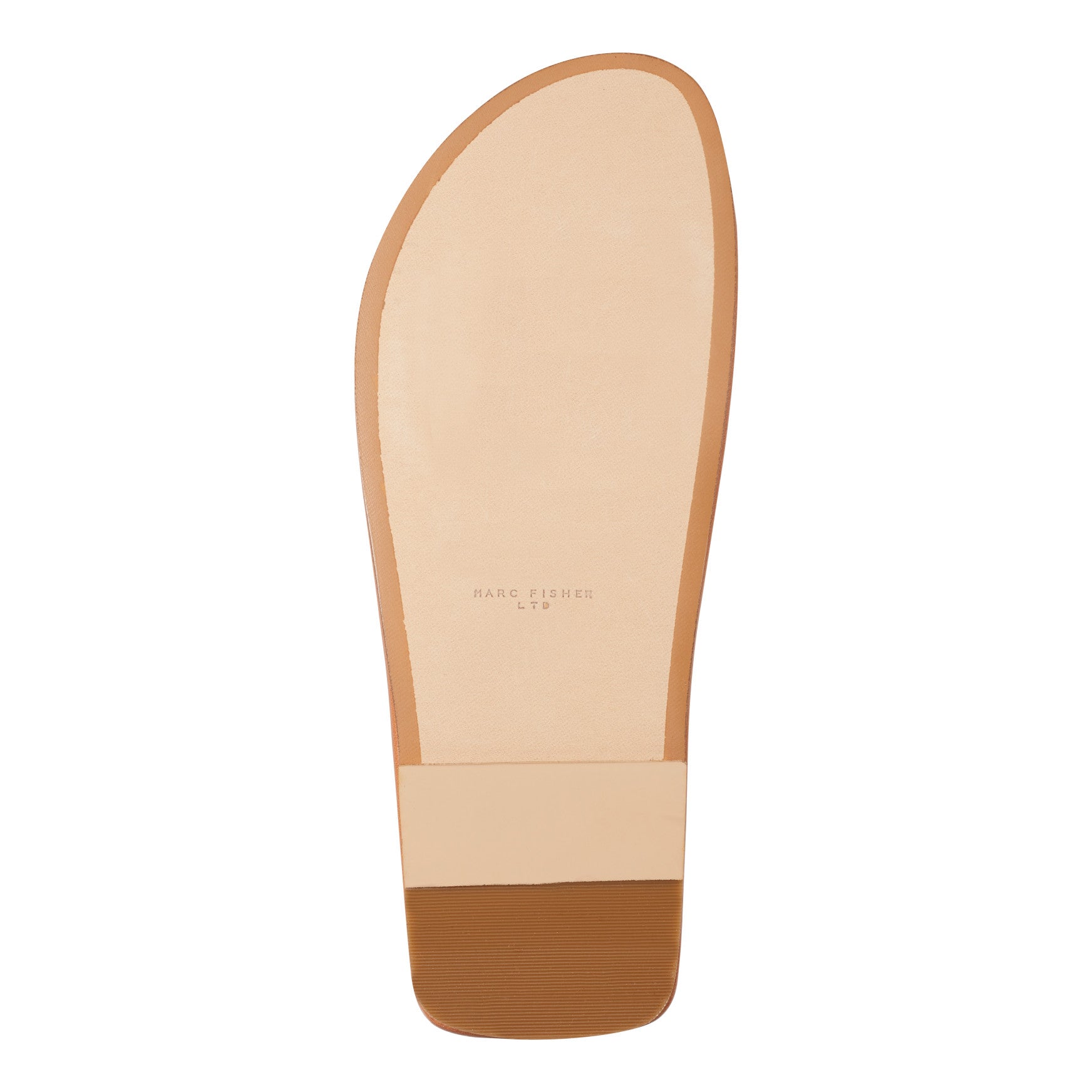 Marc Fisher Gerty Strappy Leather Flat Sandal - Natural Leather
