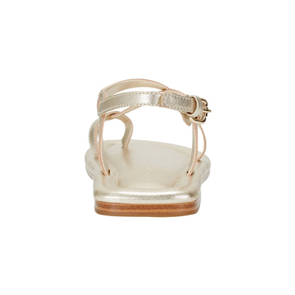 Marc Fisher Gerty Strappy Leather Flat Sandal - Gold Leather