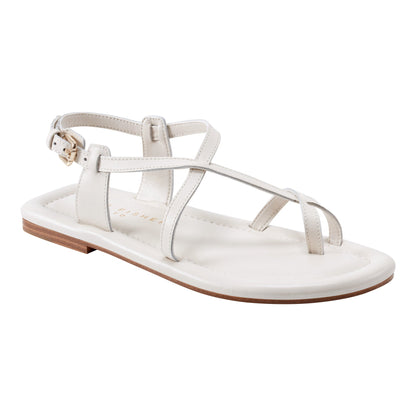 Marc Fisher Gerty Strappy Leather Flat Sandal - Chic Cream Leather