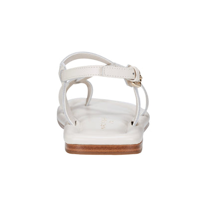 Marc Fisher Gerty Strappy Leather Flat Sandal - Chic Cream Leather