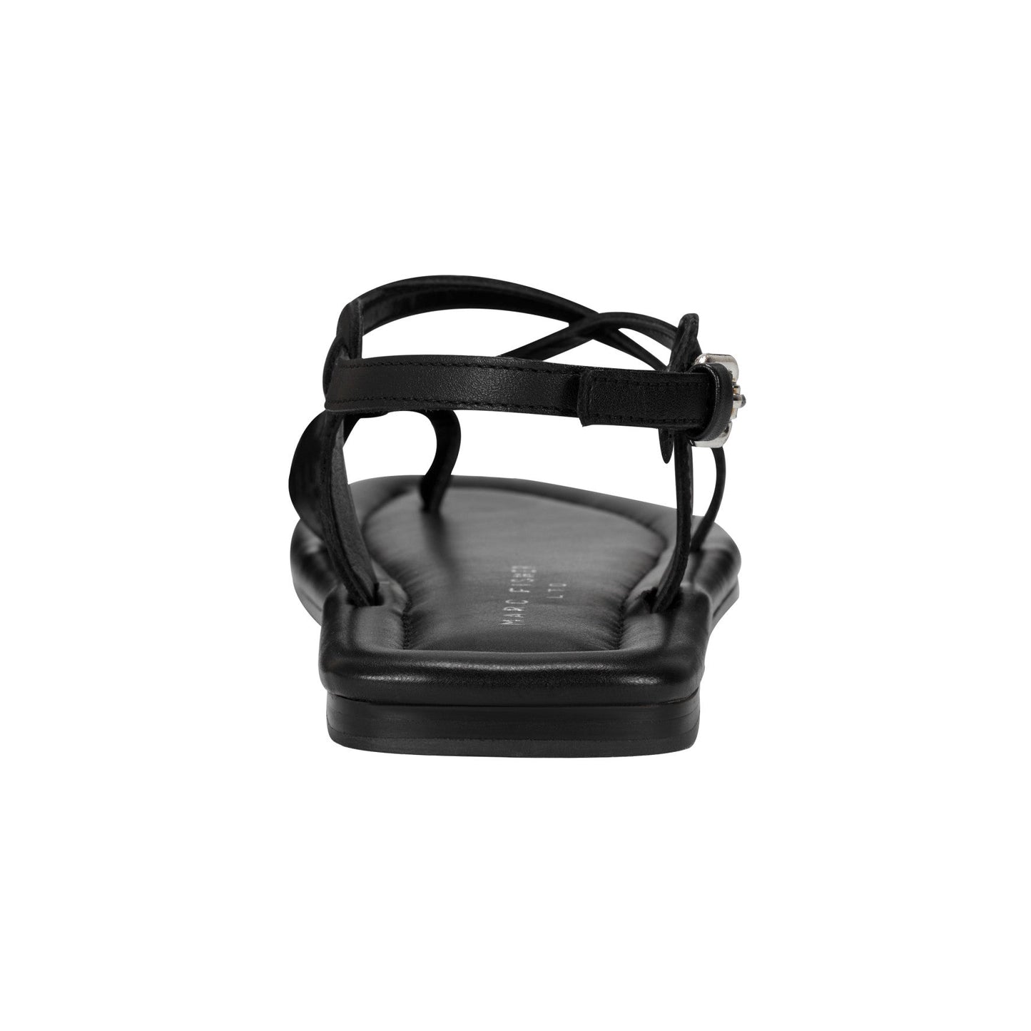 Marc Fisher Gerty Strappy Leather Flat Sandal - Black Leather