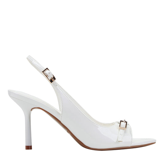 Marc Fisher Paza Peep Toe Pump - White Patent