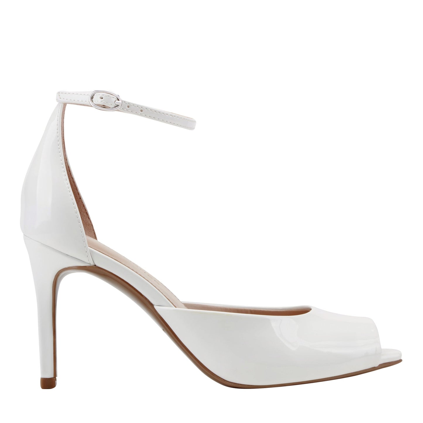 Marc Fisher Veni Peep Toe Pump - White Patent