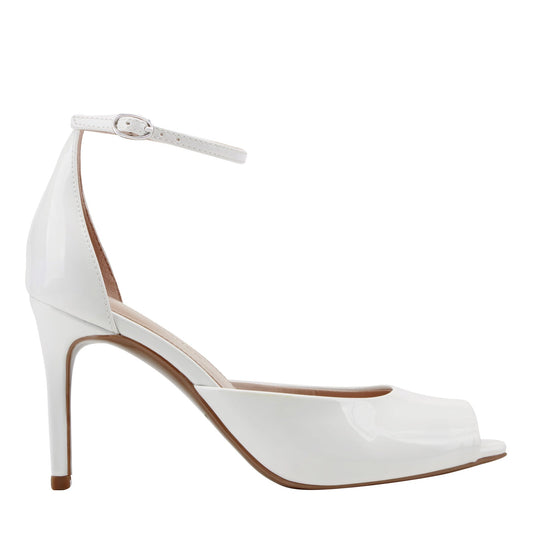 Marc Fisher Veni Peep Toe Pump - White Patent