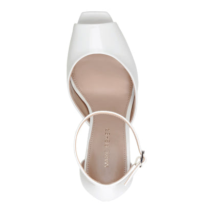 Marc Fisher Veni Peep Toe Pump - White Patent