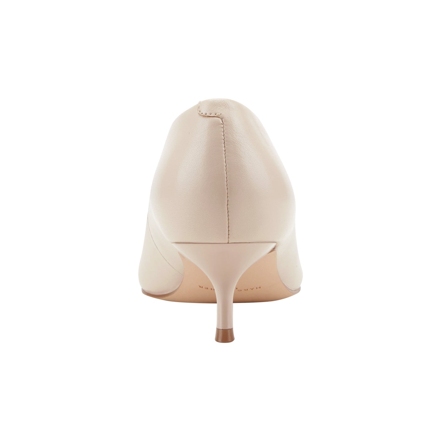 Marc Fisher Calynna Leather Kitten Heel Pump - Cream Leather