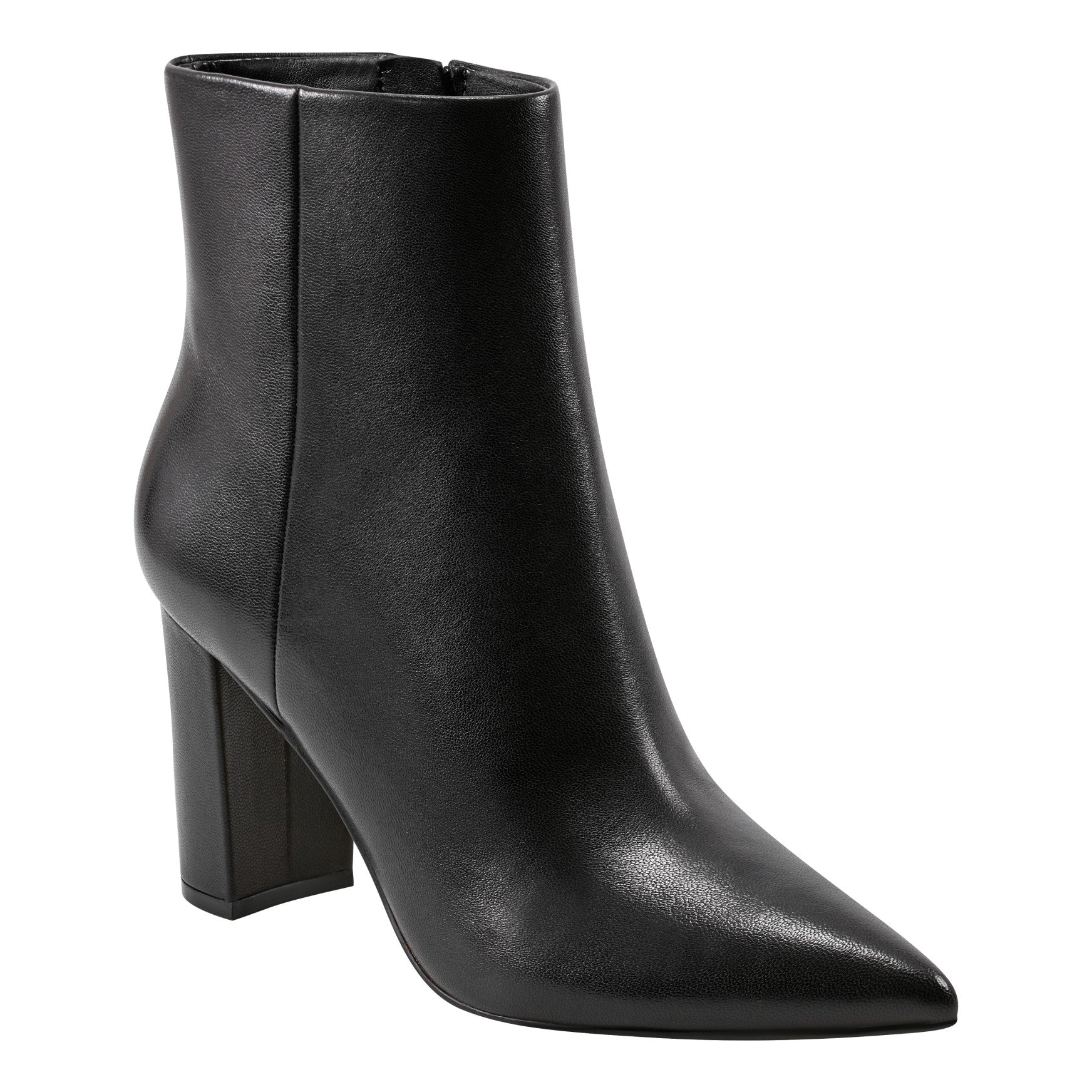 Marc Fisher Ulani Heeled Leather Bootie - Black Leather