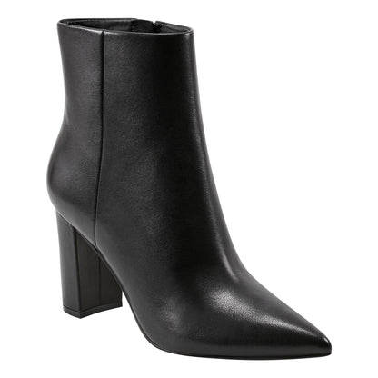 Marc Fisher Ulani Heeled Leather Bootie - Black Leather