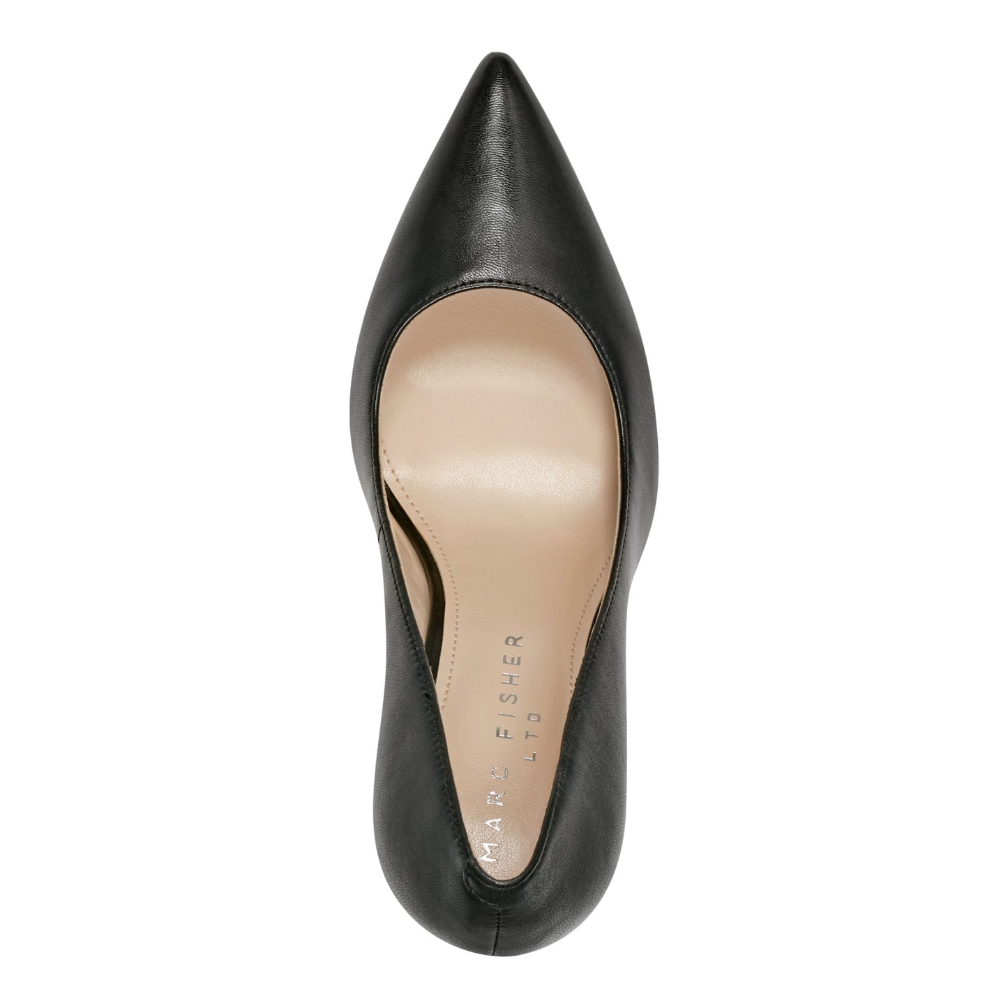 Marc Fisher Abilene Leather Block Heel Pointy Toe Pump - Black Leather