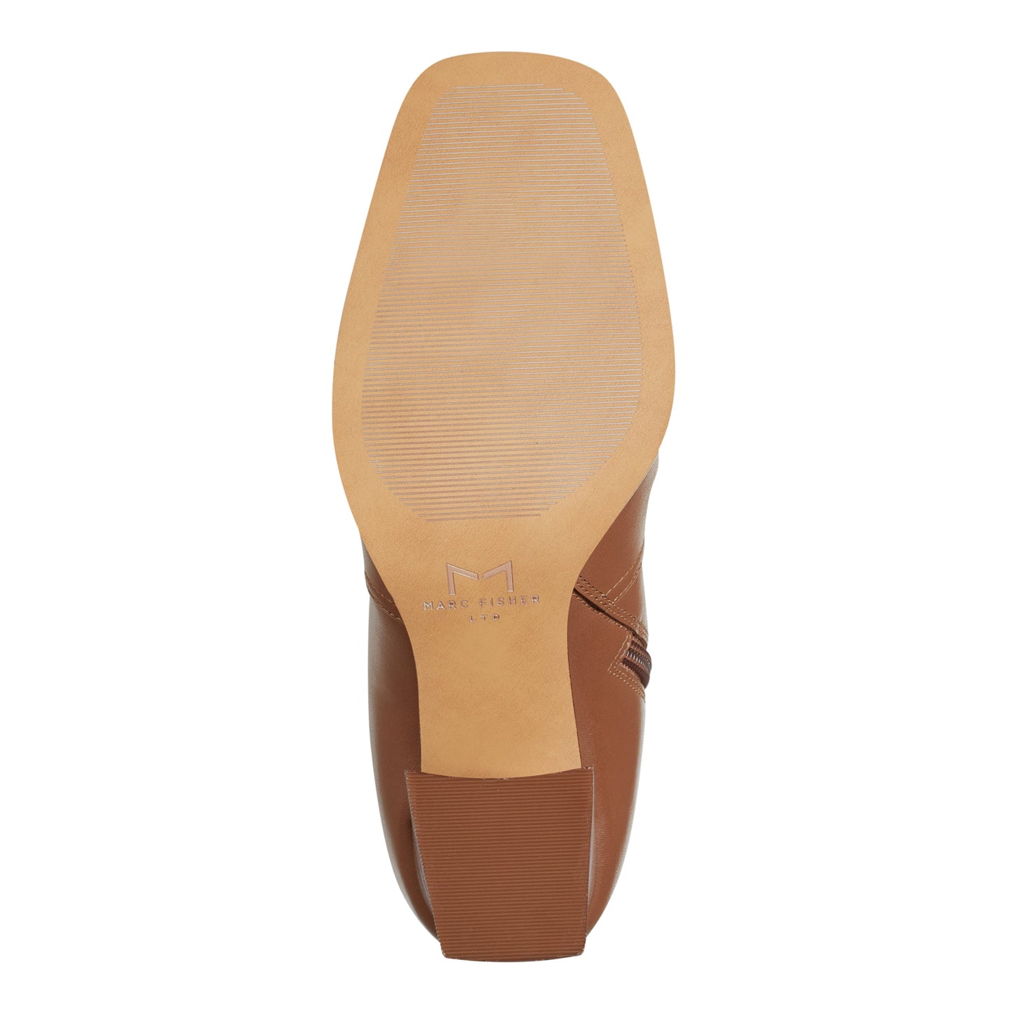 Marc Fisher Dreeam Block Heeled Leather Boot - Tan Leather