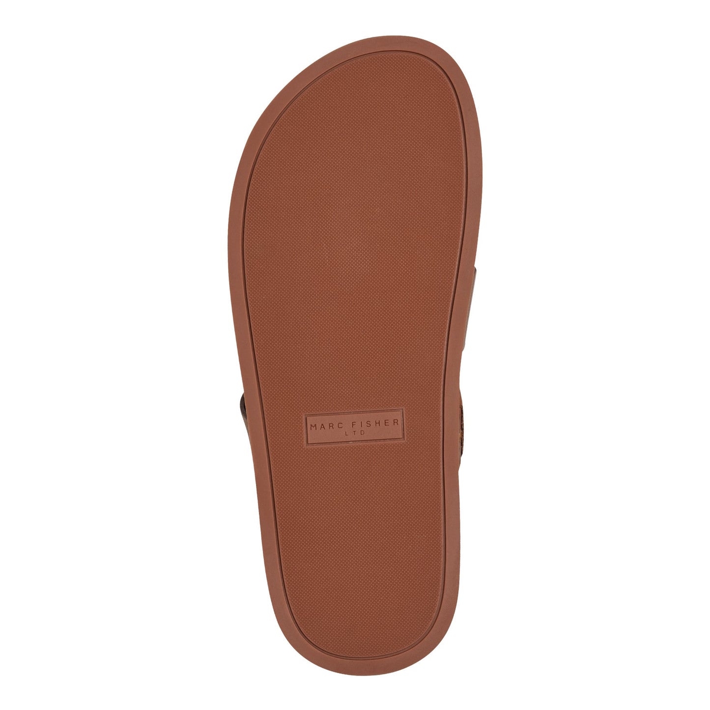 Marc Fisher Verity Flat Leather Footbed Sandal - Brown Leather