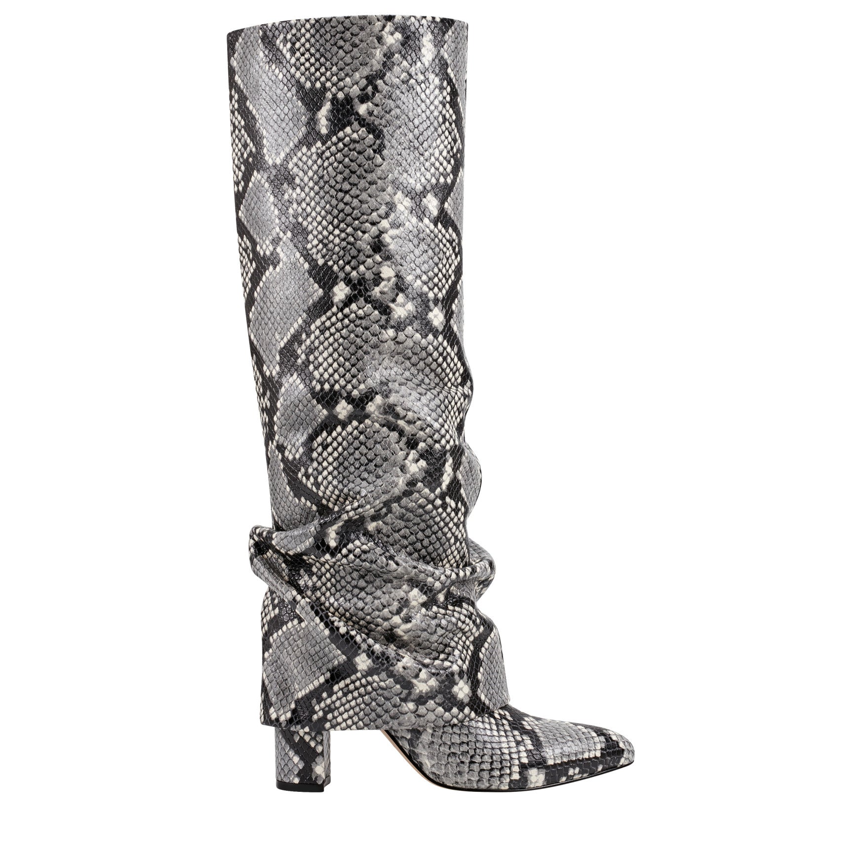 Marc Fisher Lalita Foldover Dress Leather Boot - Snake Print