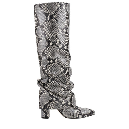 Marc Fisher Lalita Foldover Dress Leather Boot - Snake Print