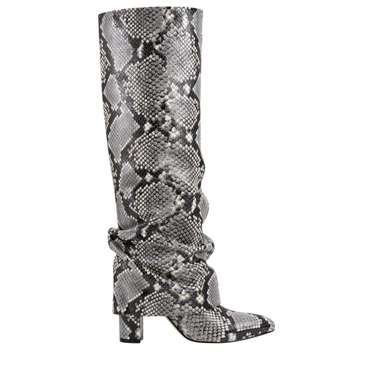 Marc Fisher Lalita Foldover Dress Leather Boot - Snake Print