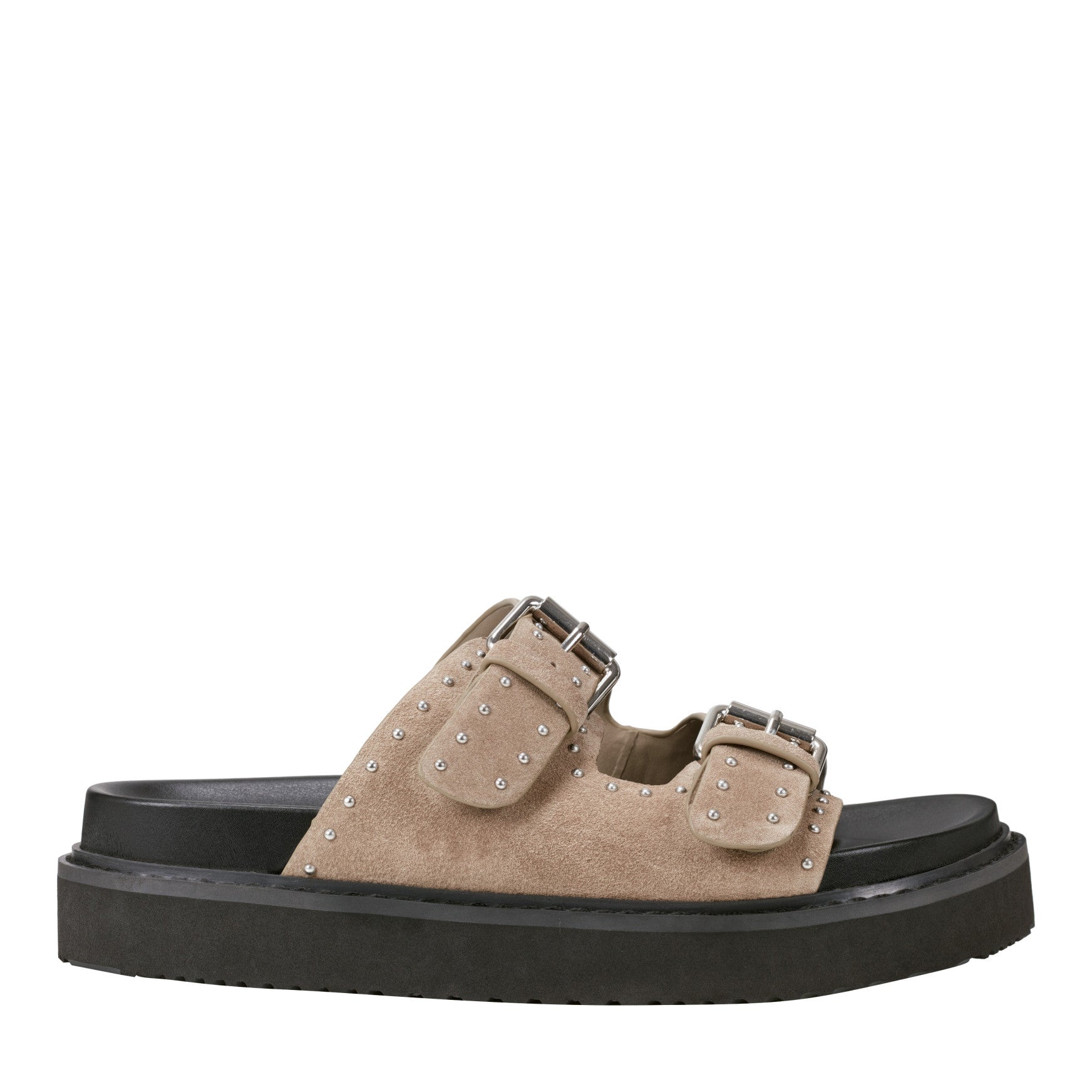Marc Fisher Agusta Studded Slide Sandal - Taupe Suede