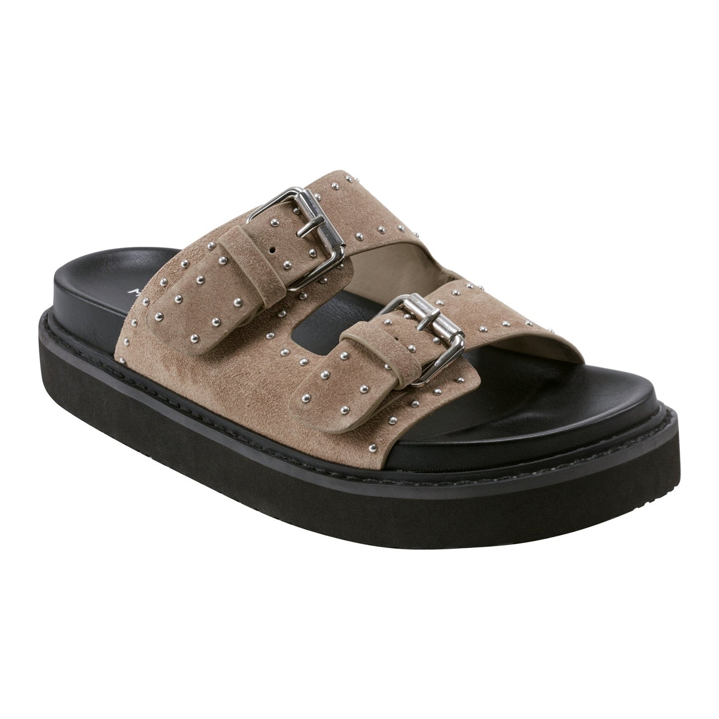 Marc Fisher Agusta Studded Slide Sandal - Taupe Suede