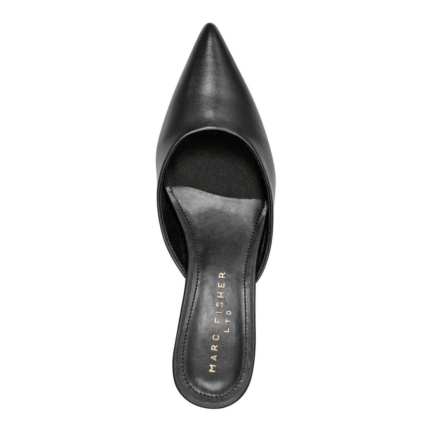 Marc Fisher Rosa Heeled Mule - Black Leather