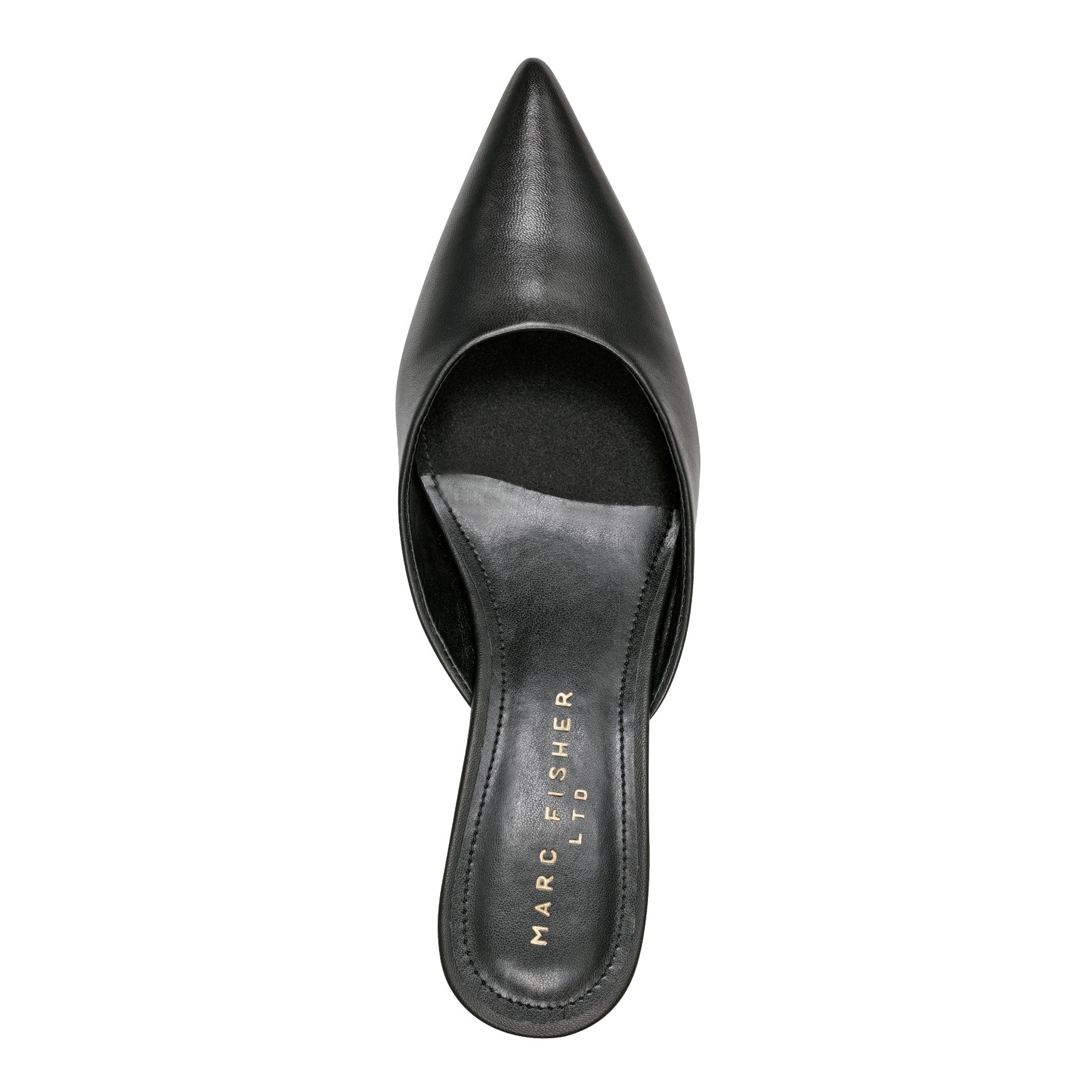 Marc Fisher Rosa Heeled Mule - Black Leather