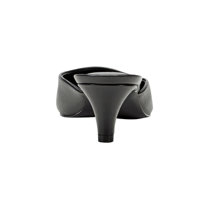 Marc Fisher Rosa Heeled Mule - Black Leather