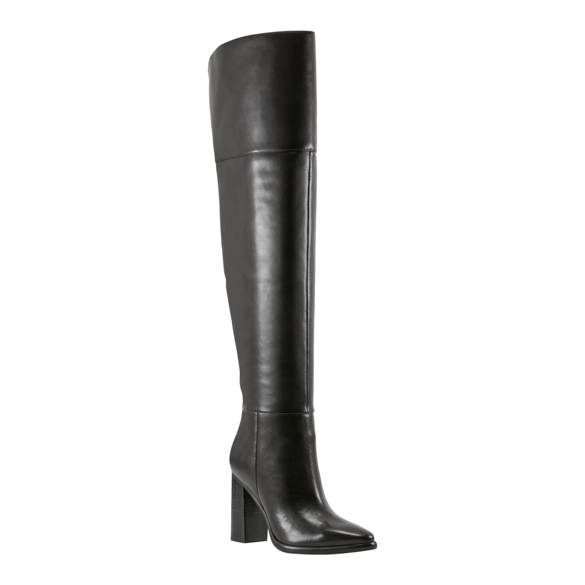 Marc Fisher Lasli Over the Knee Leather Boot - Black Leather