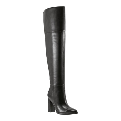 Marc Fisher Lasli Over the Knee Leather Boot - Black Leather