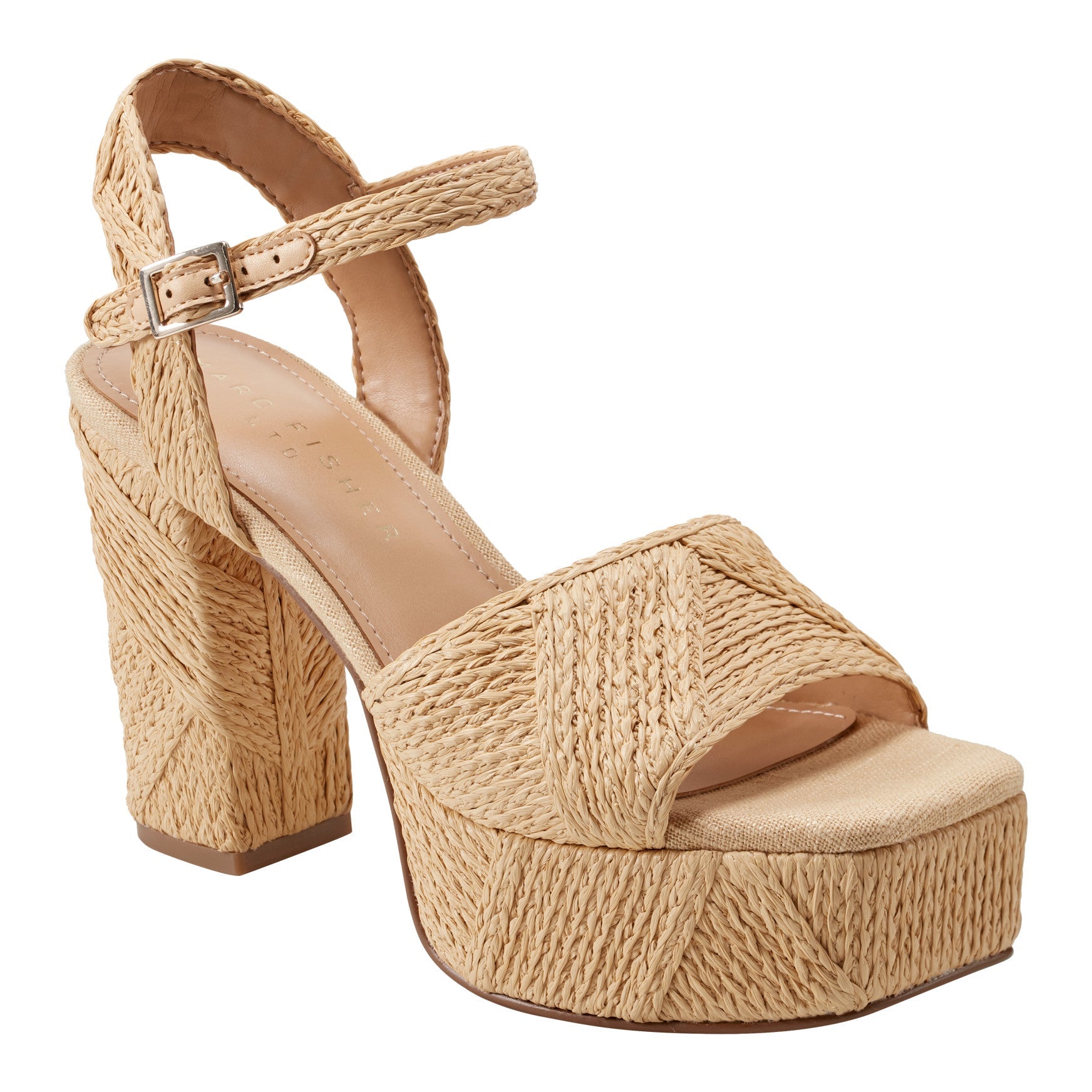 Marc Fisher Calyn Platform Sandal - Natural Raffia