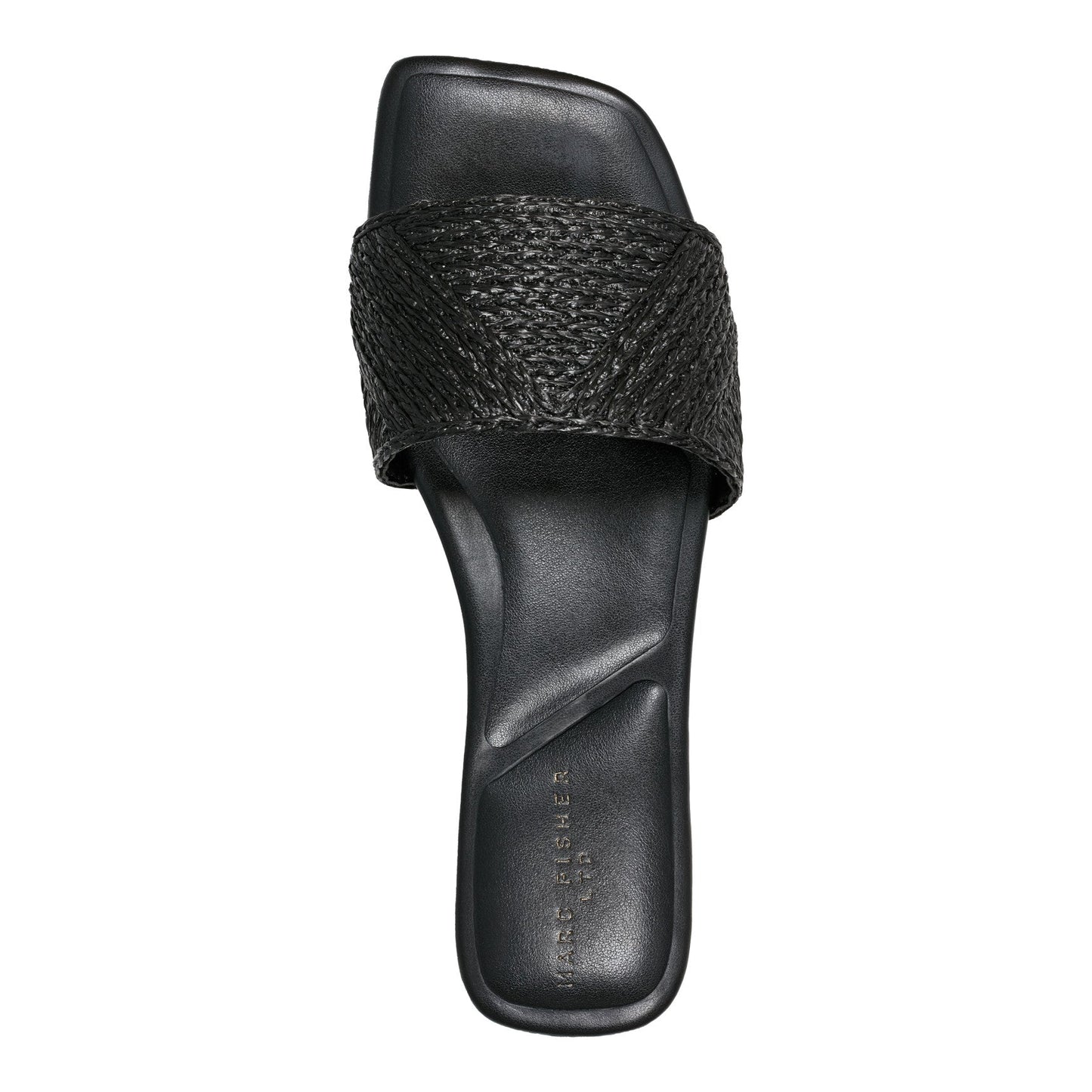 Marc Fisher Murphy Flat Sandal - Black Raffia
