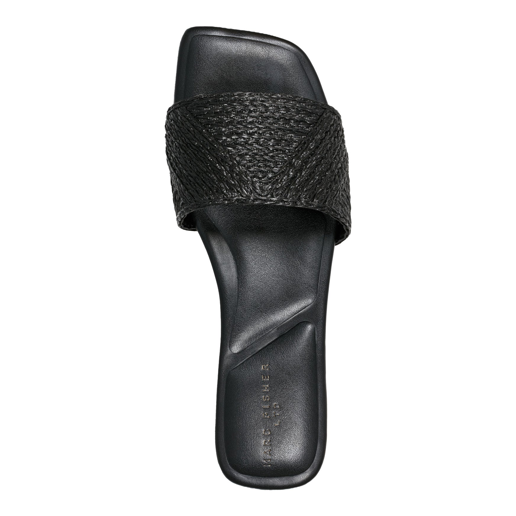 Marc Fisher Murphy Flat Sandal - Black Raffia