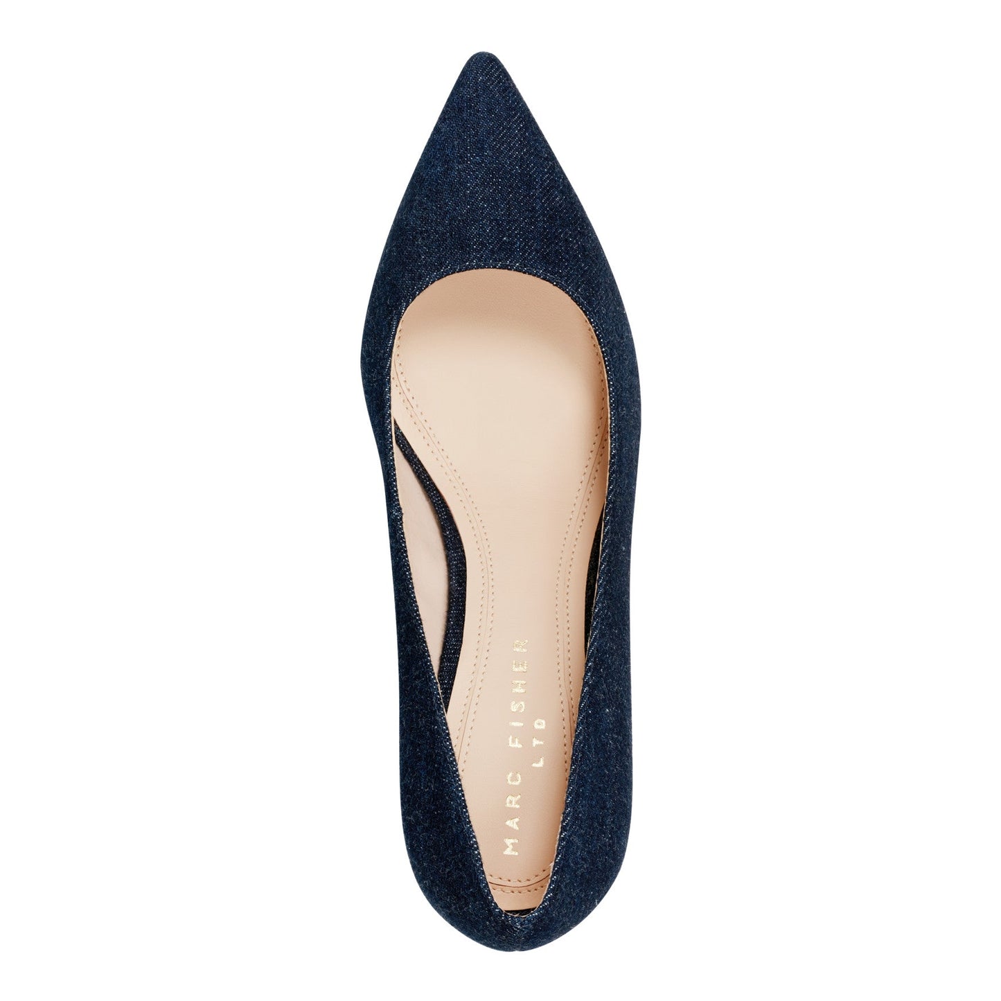 Marc Fisher Zala Block Heel Pointy Toe Pump - Dark Denim