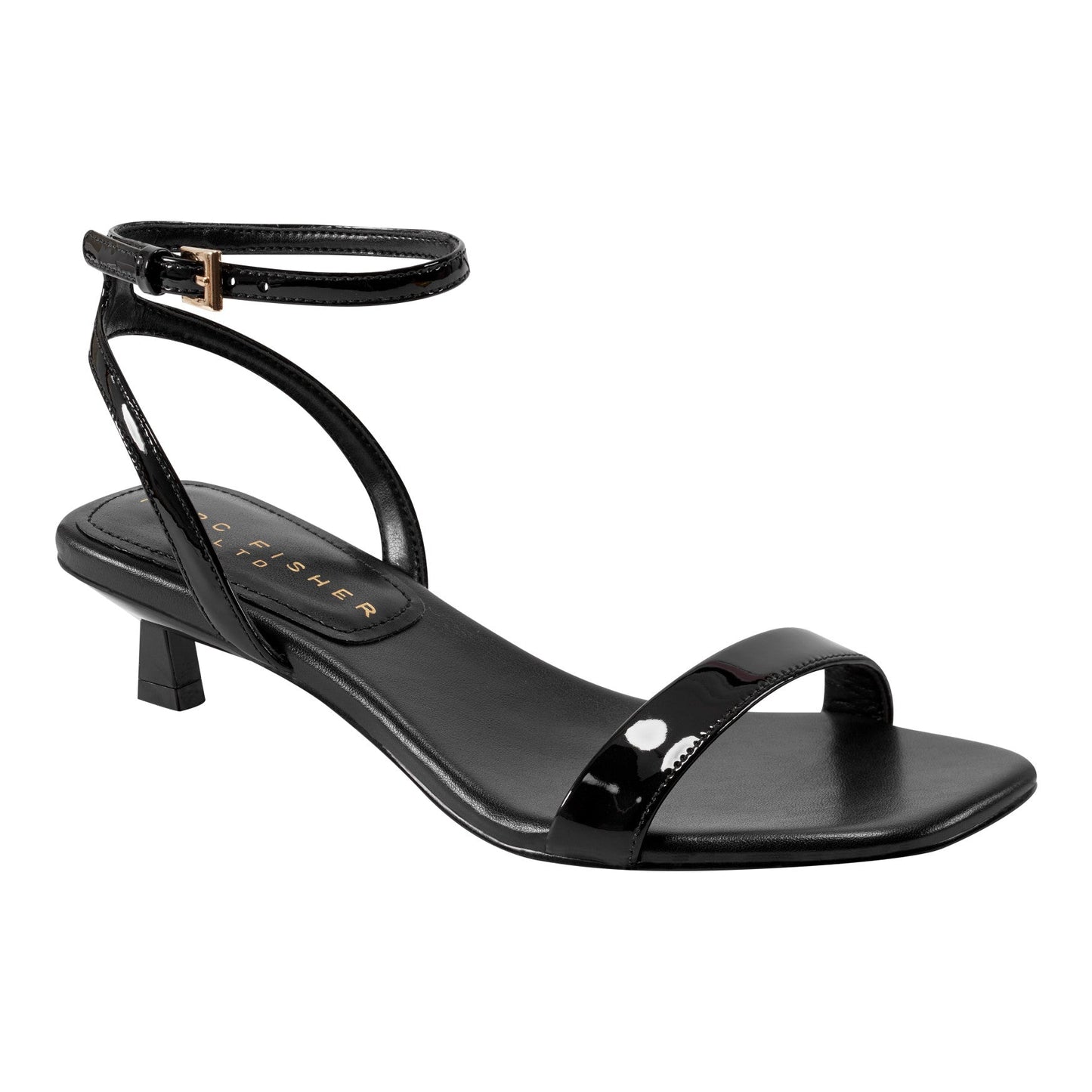 Marc Fisher Alona Ankle Strap Sandal - Black Patent Leather