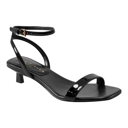 Marc Fisher Alona Ankle Strap Sandal - Black Patent Leather