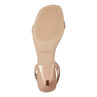 Marc Fisher Alona Ankle Strap Sandal - Natural Patent Leather