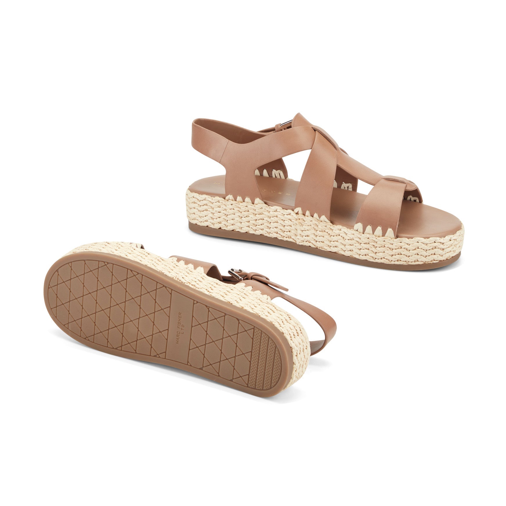 Marc Fisher Elissa Espadrille Sandal - Brown Leather