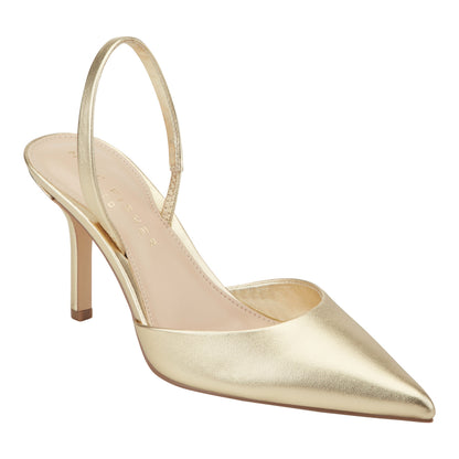 Marc Fisher Noland Leather Slingback Pump - Gold Leather