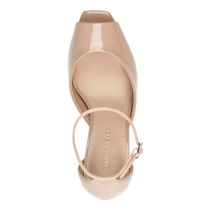 Marc Fisher Veni Peep Toe Pump - Natural Patent