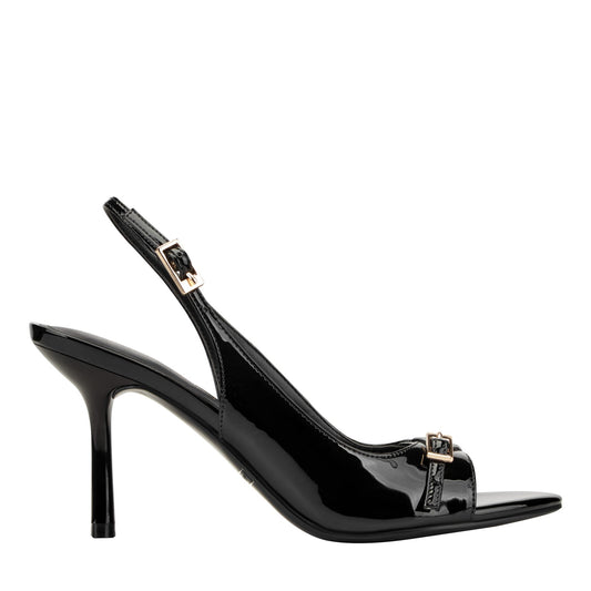 Marc Fisher Paza Peep Toe Pump - Black Patent